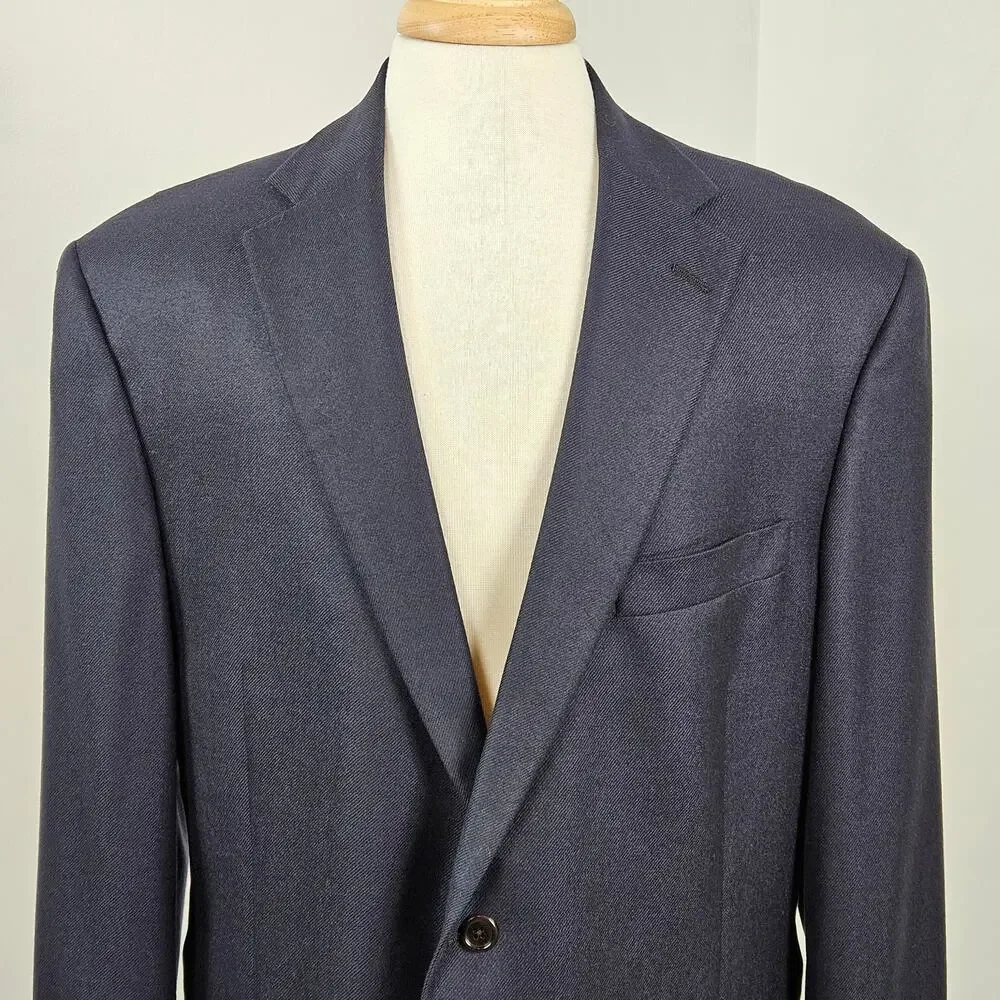 Hart Schaffner Marx Loro Piana Cashmere Blue Suit Jacket | Minor Flaw | Men's 46
